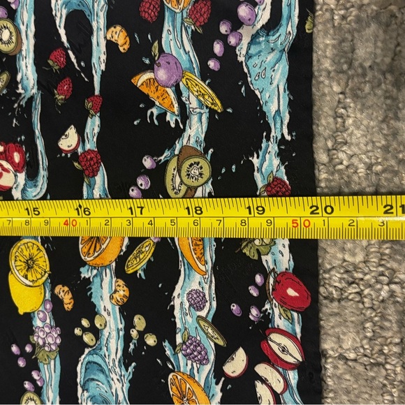 Vintage 90’s Nicole Miller Fruits & Water Scarf | 100% Silk - Picture 4 of 6